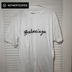 Balenciaga Scribble Logo White T-Shirt